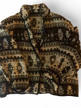 Vintage Aztec Knit Cardigan Jacket